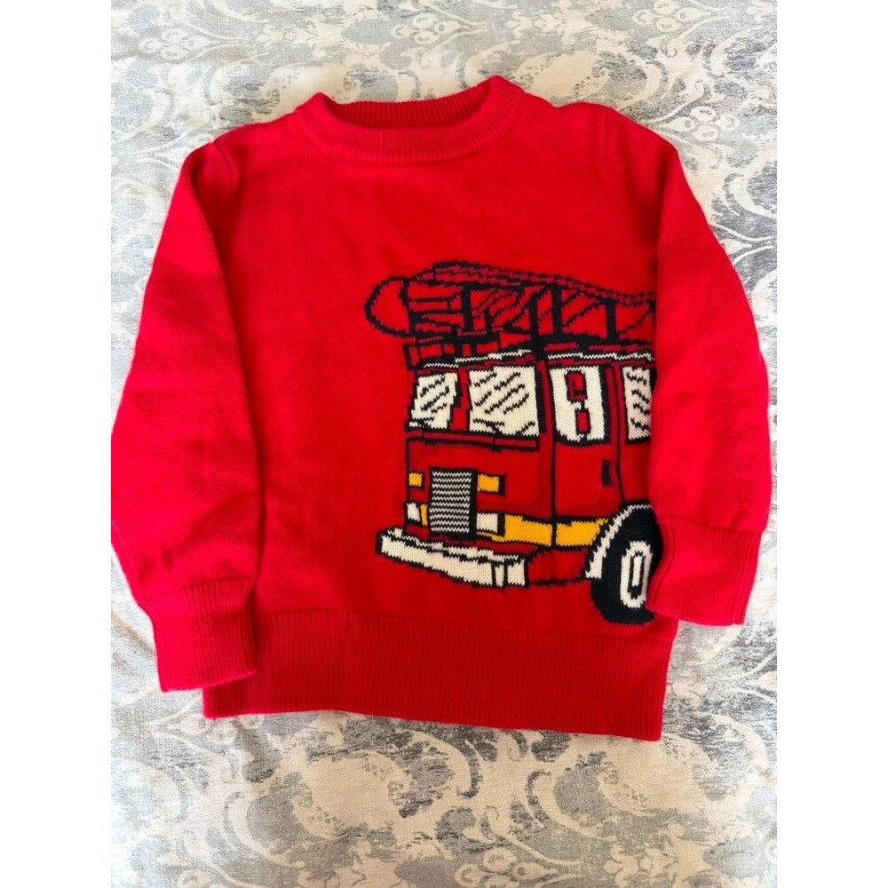 Baby Gap Boys Sweater 4T Red Train Graphic Knit Pullover Vintage Y2K